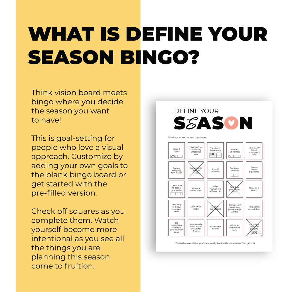 Goal Setting Bingo Printable | Combo Pack | PDF Instant Download