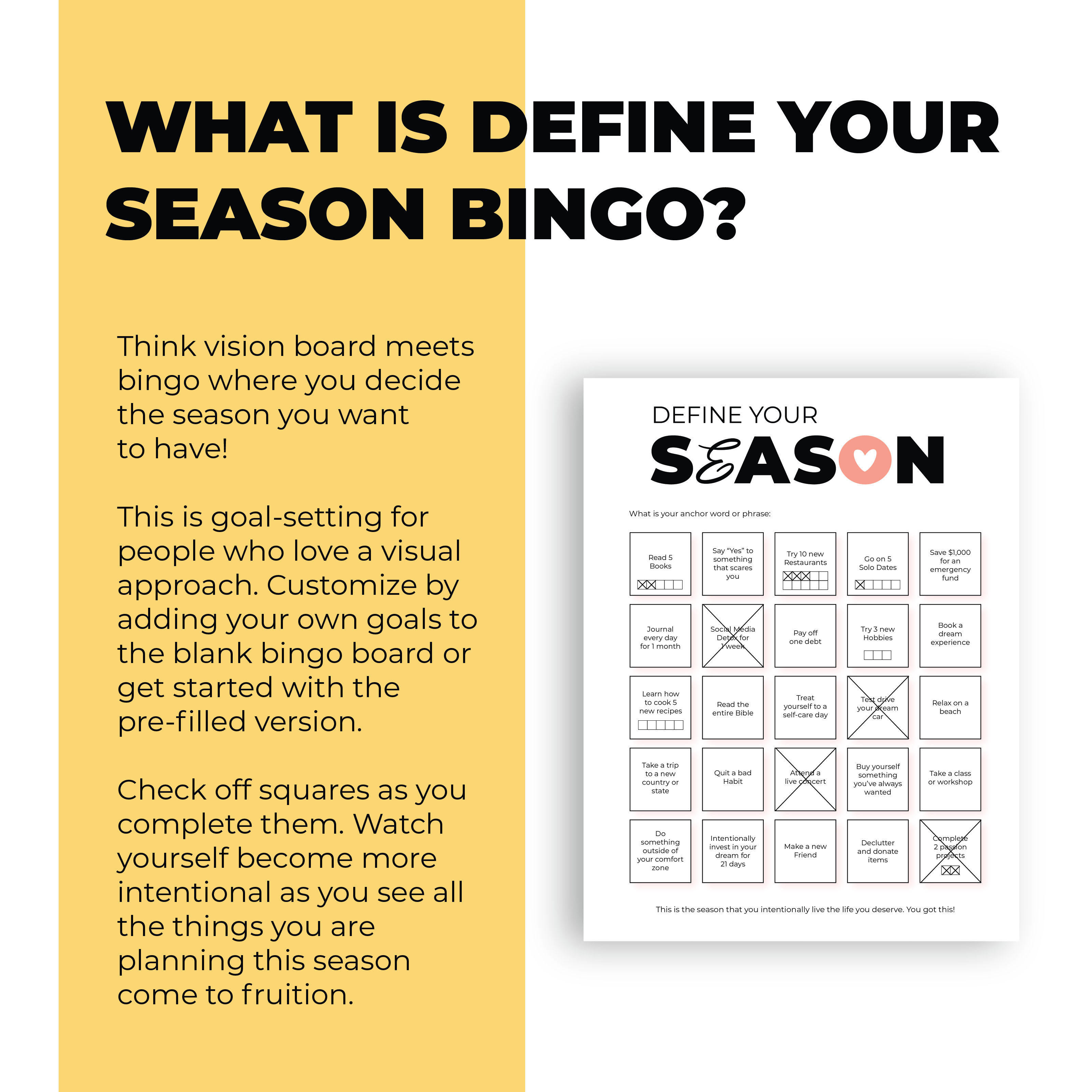 Goal Setting Bingo Printable | Combo Pack | PDF Instant Download