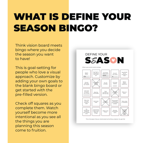 Goal Setting Bingo Printable | Combo Pack | PDF Instant Download