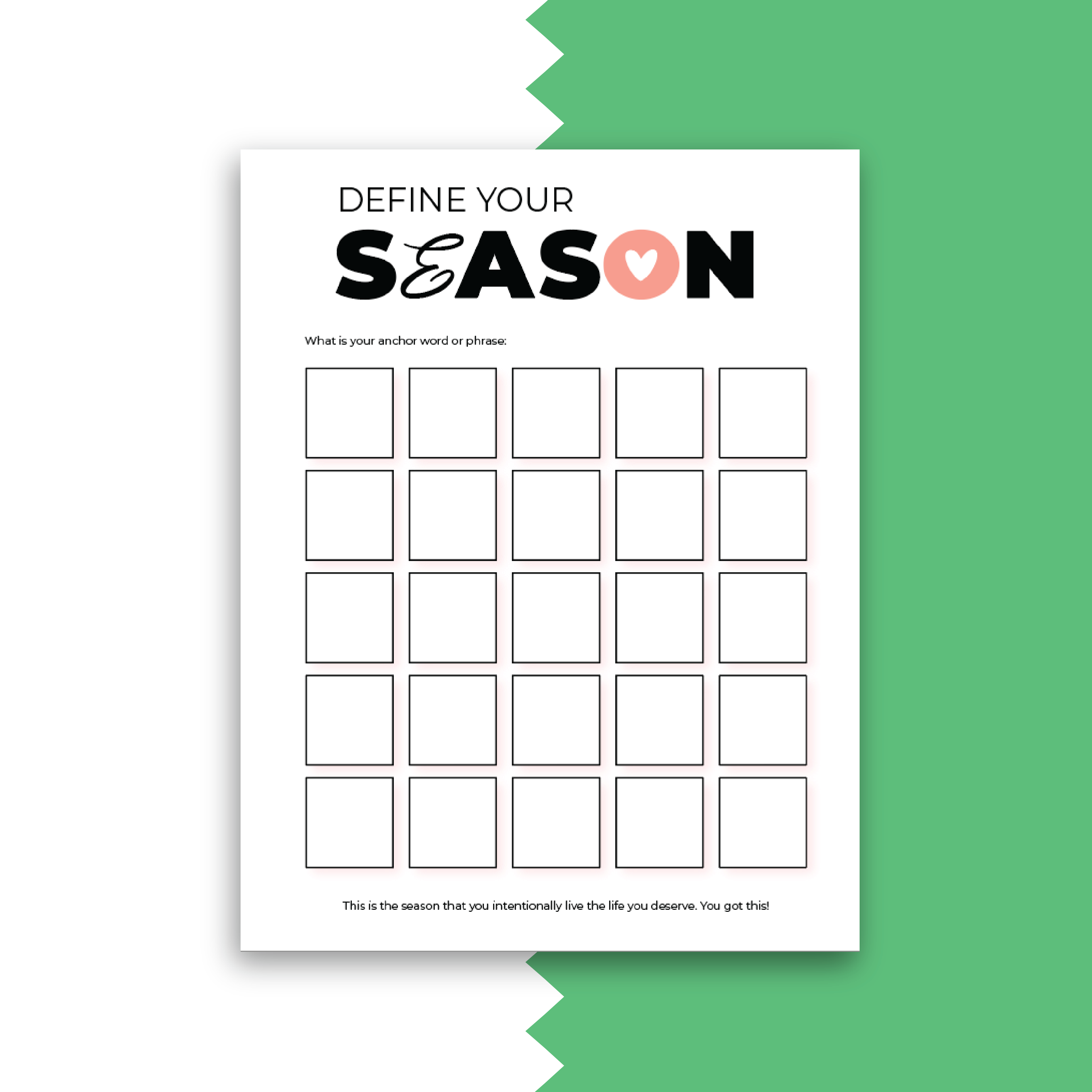 Goal Setting Bingo Printable | Blank | PDF Instant Download