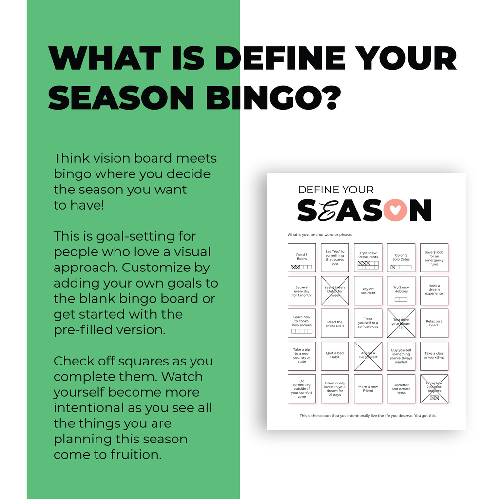 Goal Setting Bingo Printable | Blank | PDF Instant Download