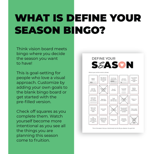 Goal Setting Bingo Printable | Blank | PDF Instant Download