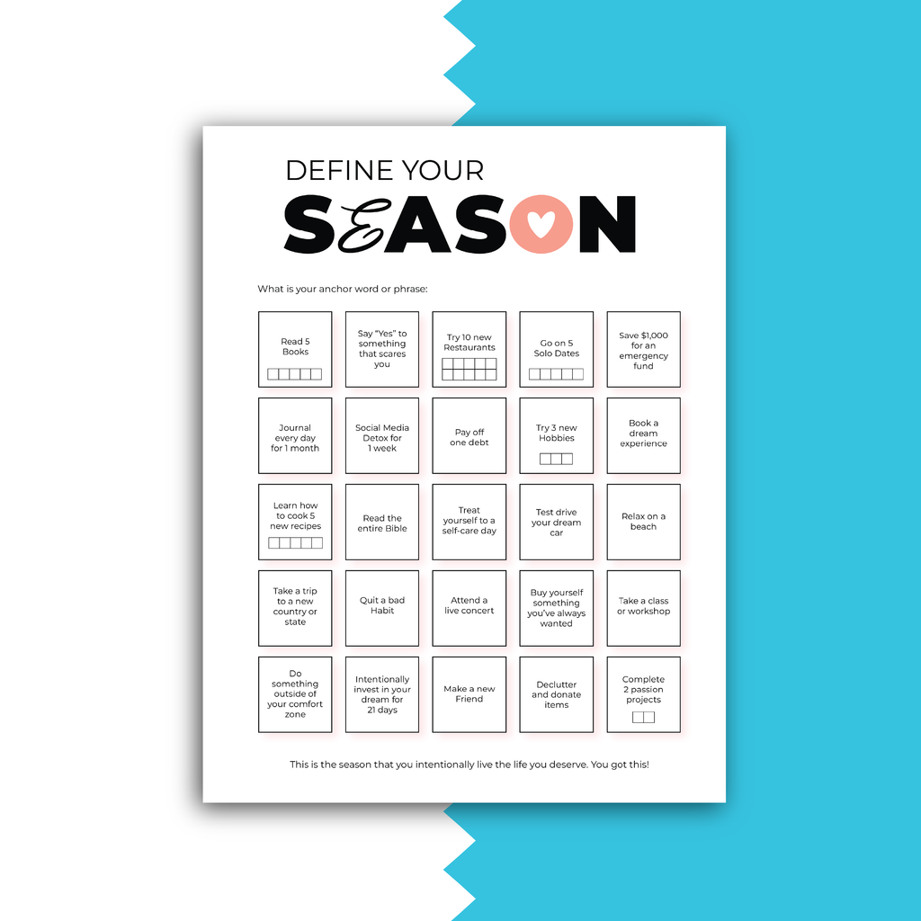 Goal Setting Bingo Printable | Pre-Filled | PDF Instant Download