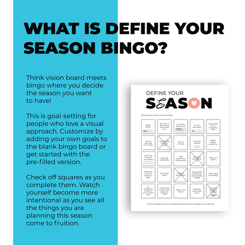 Goal Setting Bingo Printable | Pre-Filled | PDF Instant Download