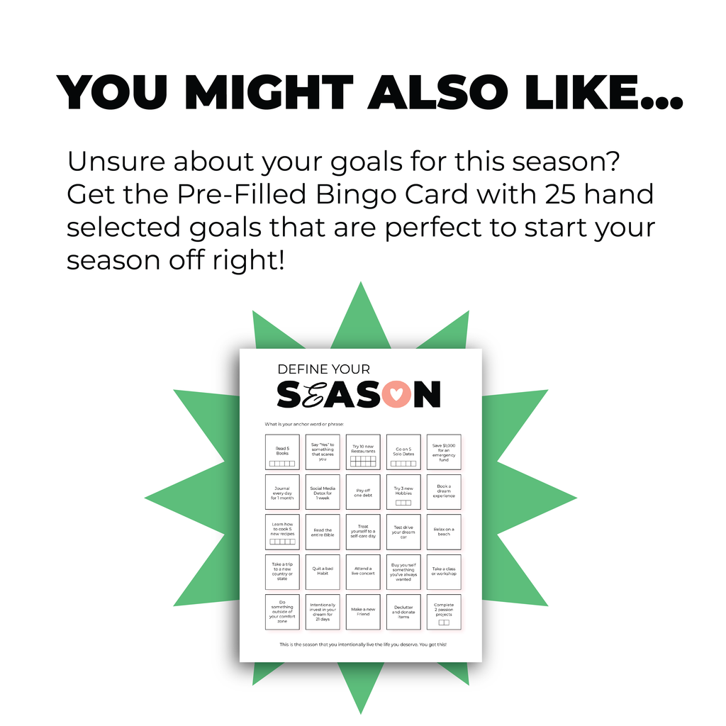 Goal Setting Bingo Printable | Blank | PDF Instant Download