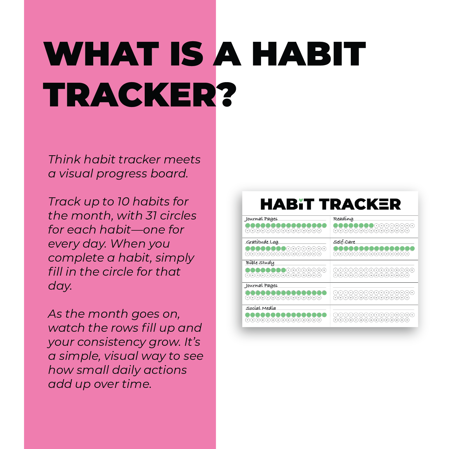 Habit Tracker Printable | Blank | PDF Instant Download